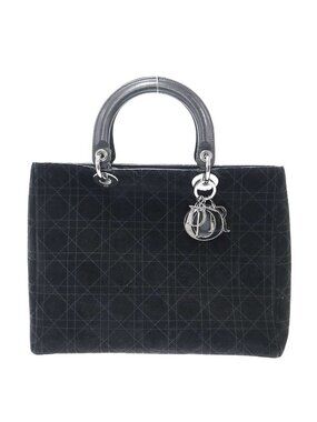 Dior Lady Cannage Suede Handbag Black